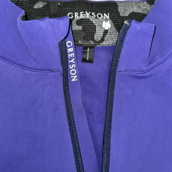 Greyson Pullover Mens Large Purple Tate Mockneck Quarter Zip Golf - Picture 5 of 8